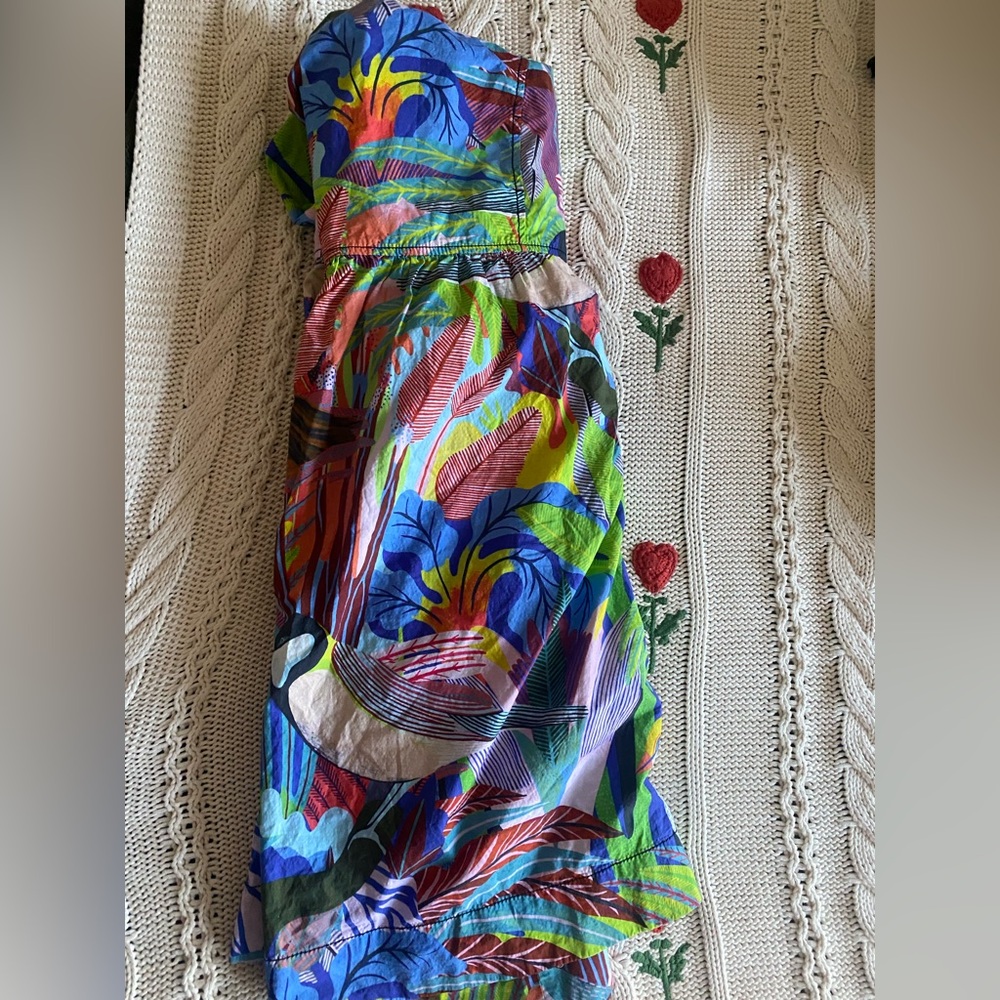 Anthropologie the art of Orange Sigal Tropical print Dress - Picture 13 of 14